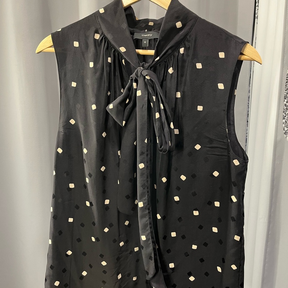 Theory tie scarf sleeveless top